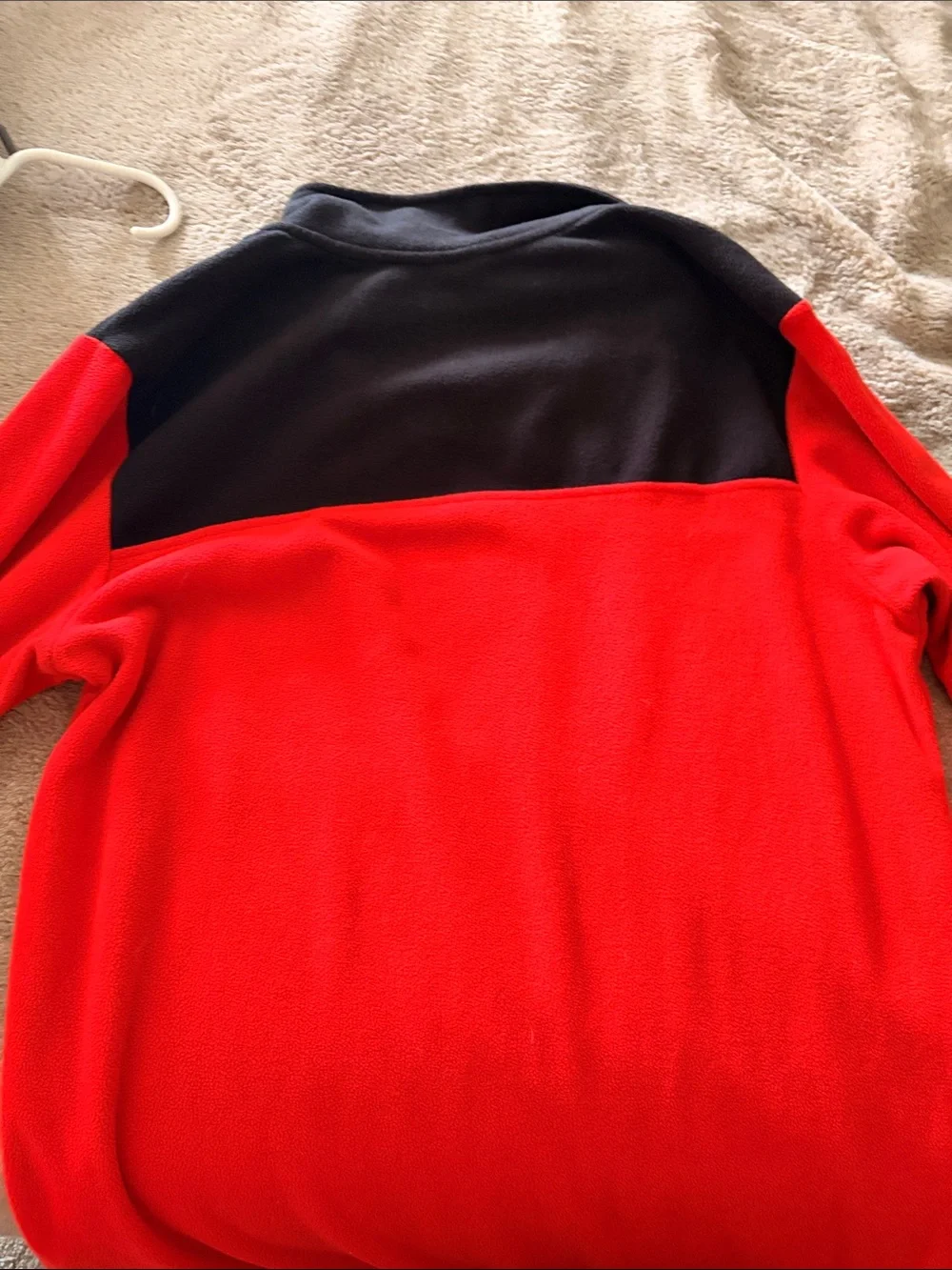 The North Face Red and Black Half-Zip Fleece Pullover